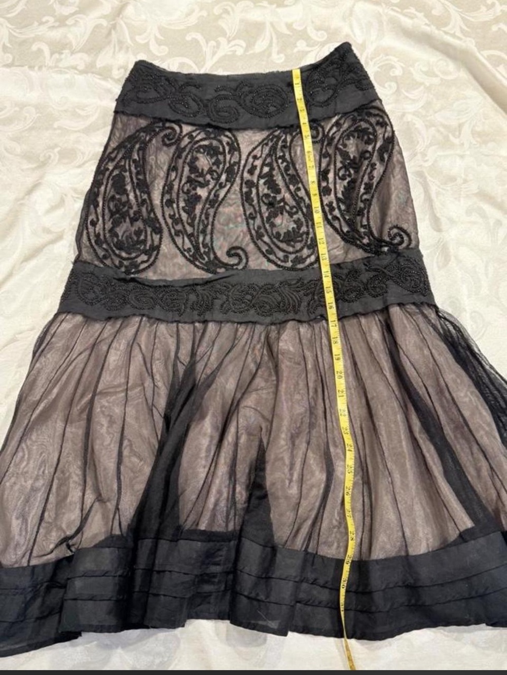 Vintage beaded Black maxi skirt - Picture 7 of 8